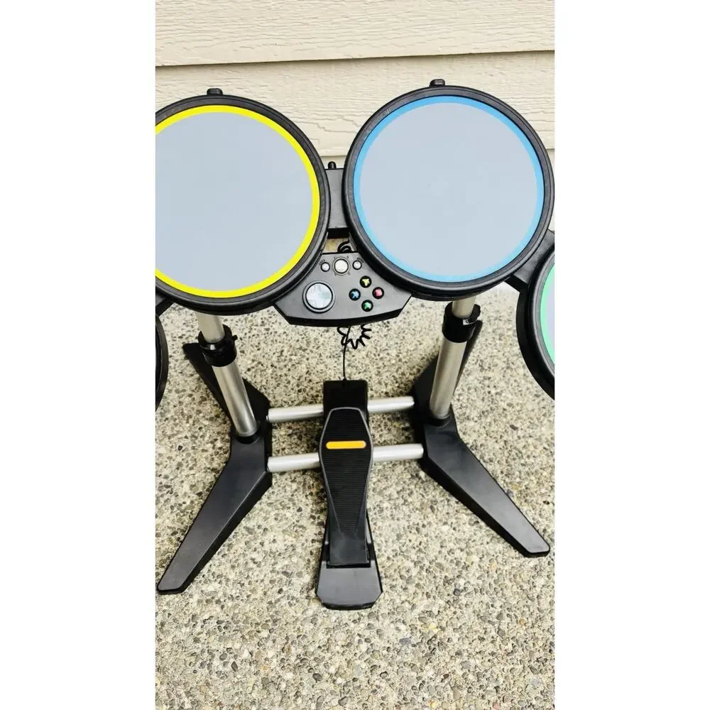 Rock Band Harmonix Drum Set Xbox 360 w/ Foot Pedal Wired Harmonix Parts & Repair